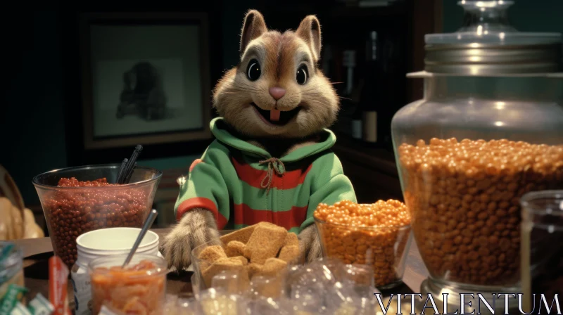 Alvin and the Chipmunks - A Photorealistic Kitchen Scene AI Image