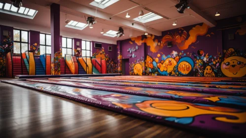 Colorful Indoor Play Area: A Symphony of Amber and Violet