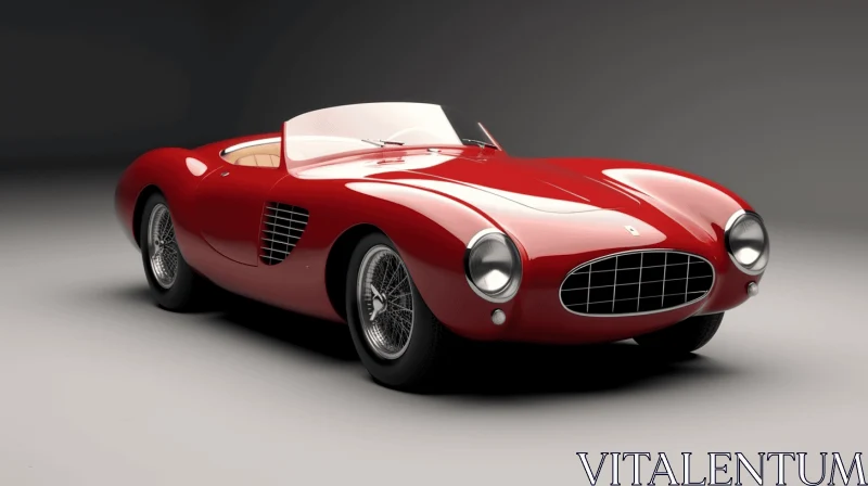 AI ART Red Classic Sports Car: Bold Design and Elegance