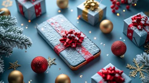 Christmas Smartphone Gift | Festive Flat Lay Photography
