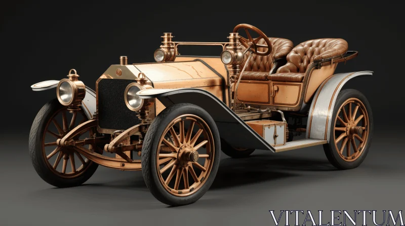 Luxurious Vintage Model Automobile with Gold Paint Job AI Image