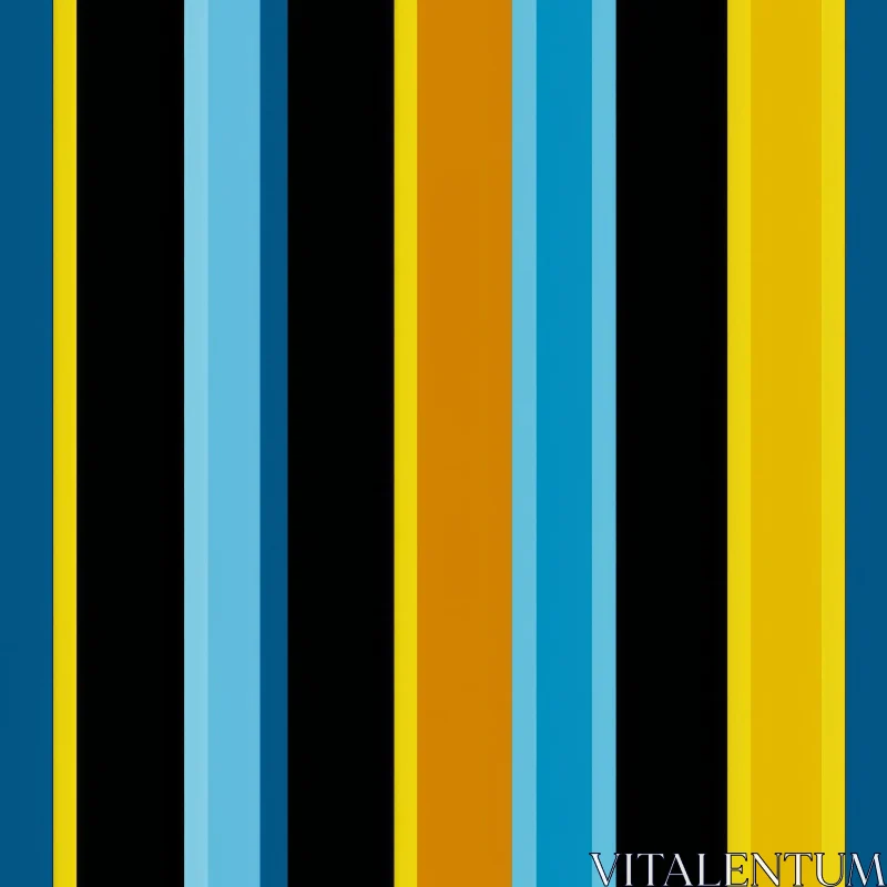 AI ART Blue, Orange, and Yellow Vertical Stripes Pattern