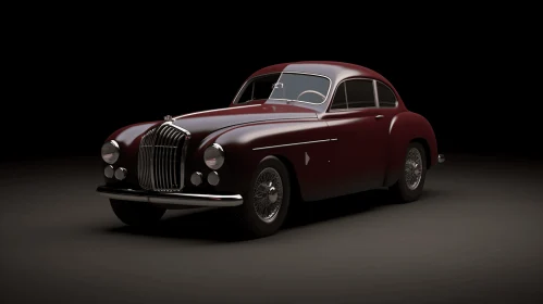 Burgundy Car on Black Background - Realistic and Hyper-Detailed Renderings