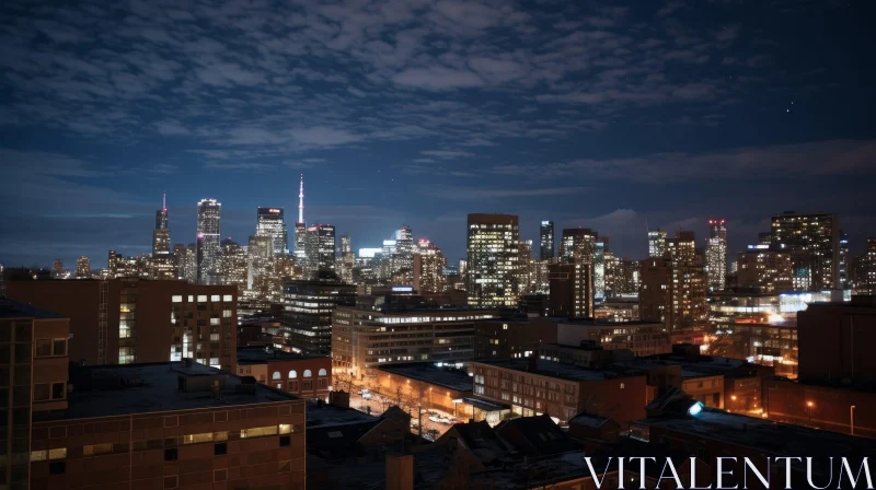 AI ART Bustling Urban Life: Night View of a City