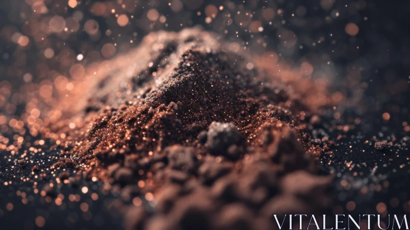 Close-Up of Brown Powder with Dramatic Lighting AI Image
