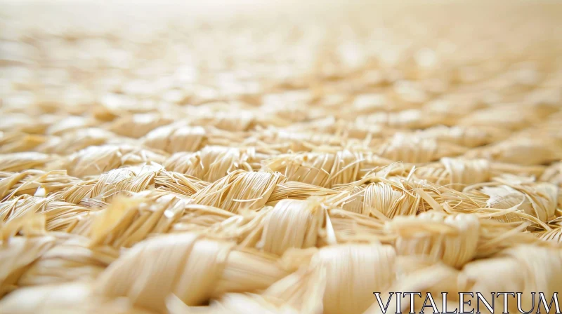 Close-up Photograph of a Tightly Woven Straw Mat AI Image