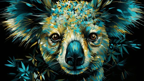 Colorful Koala Portrait - Detailed and Surreal