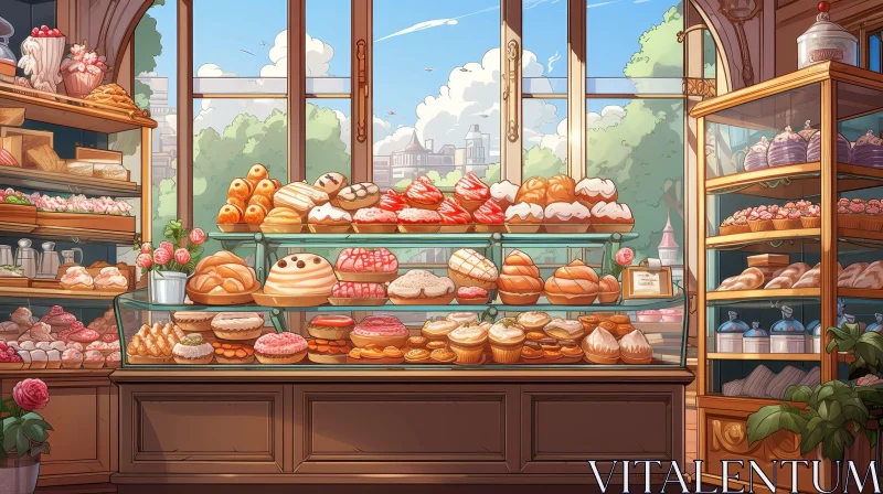 Delicious Bakery with Cozy Interior AI Image