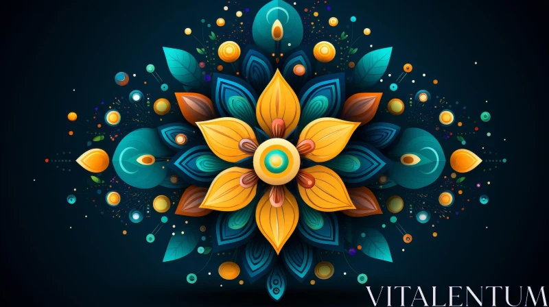 Intricate Floral Mandala Artwork AI Image