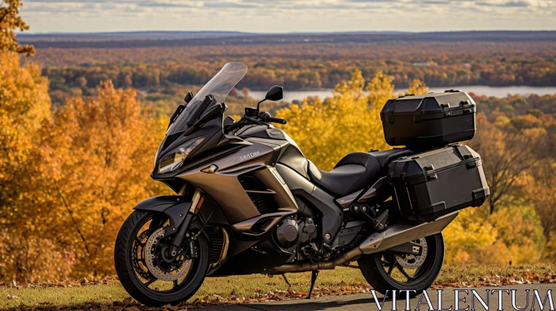 Scenic Autumn Motorcycle Ride AI Image