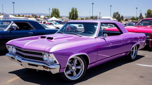 Classic Purple Chevrolet Chevelle SS Muscle Car