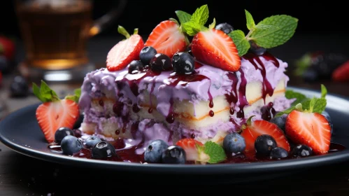 Delicious Berry Cake Slice