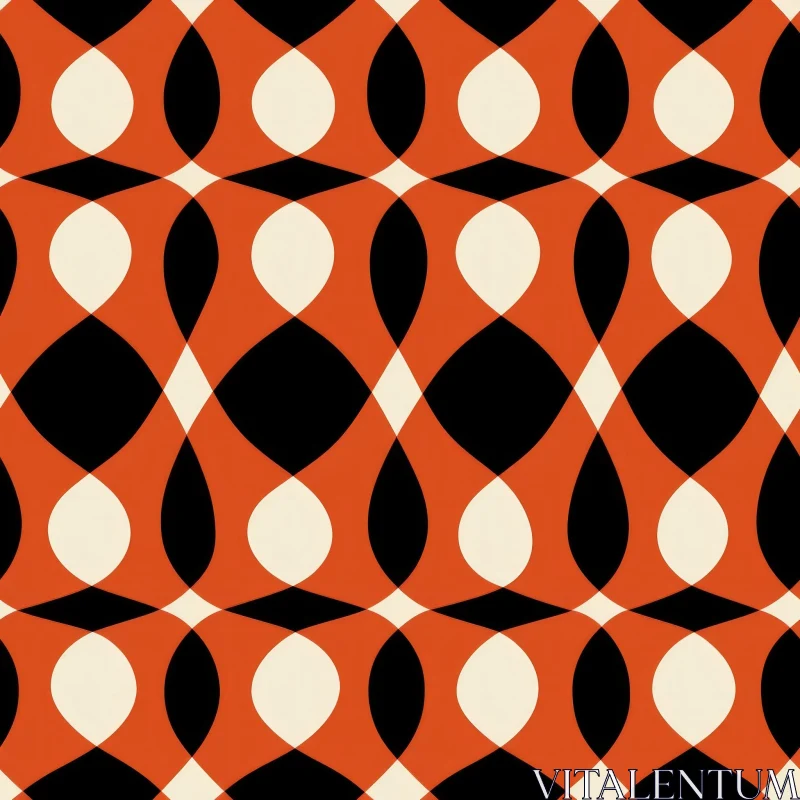 Mid-Century Modern Interlocking Ovals Pattern AI Image