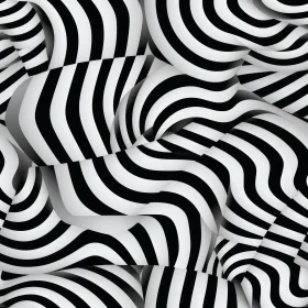 Monochrome Abstract 3D Stripes - Artistic Composition