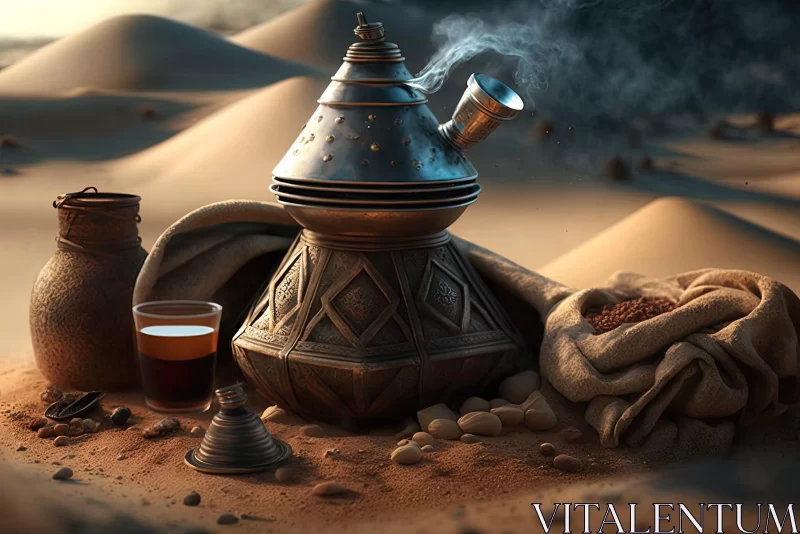AI ART Teapot in the Desert: A Captivating Display of Photorealistic Art