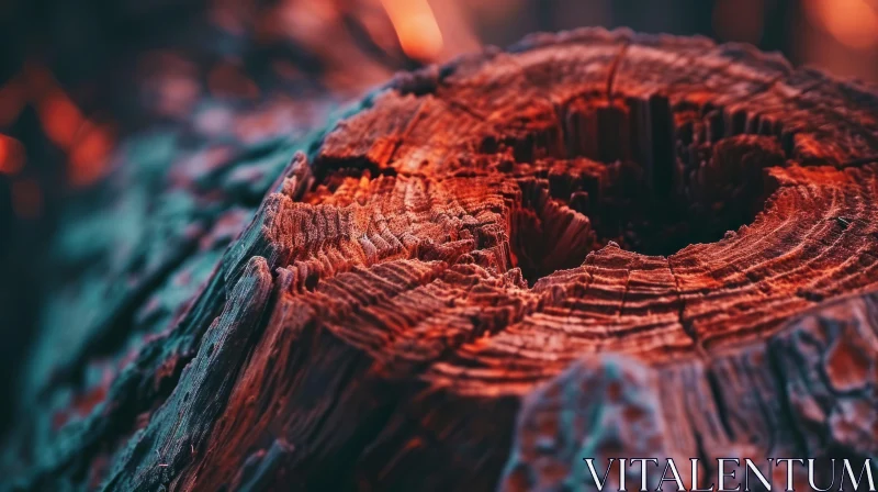 Ancient Tree Stump: A Captivating Close-up Photography AI Image