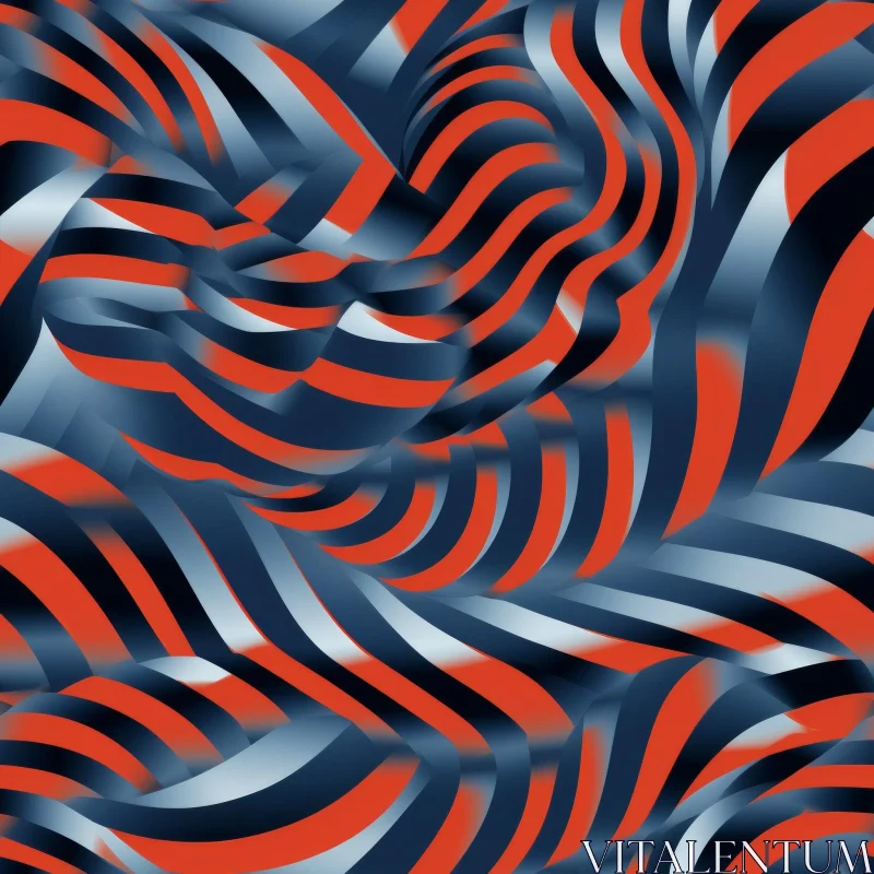 Blue and Orange Abstract Painting - Modern Art Decor AI Image
