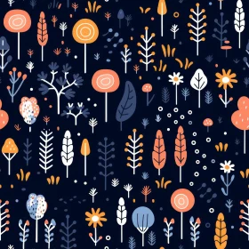 Cheerful Forest Elements Seamless Pattern