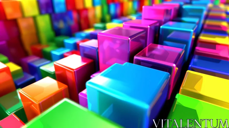 Colorful Three-Dimensional Cubes Artwork AI Image