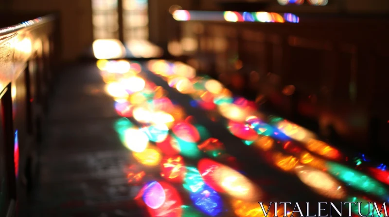Stained Glass Window in a Church: Captivating Colored Light Pattern AI Image