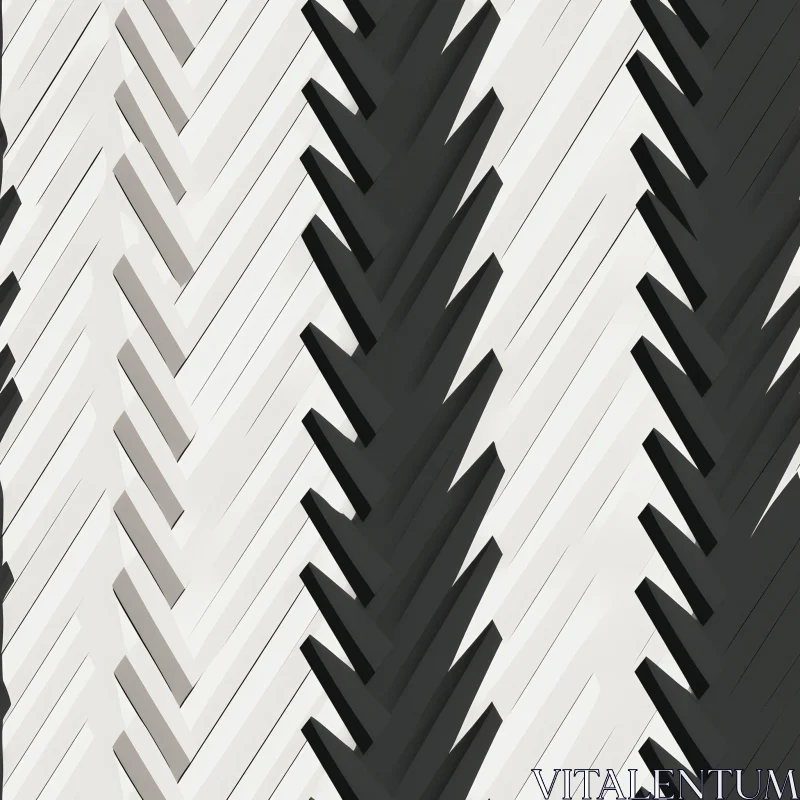AI ART Black and White Herringbone Pattern - Modern Design