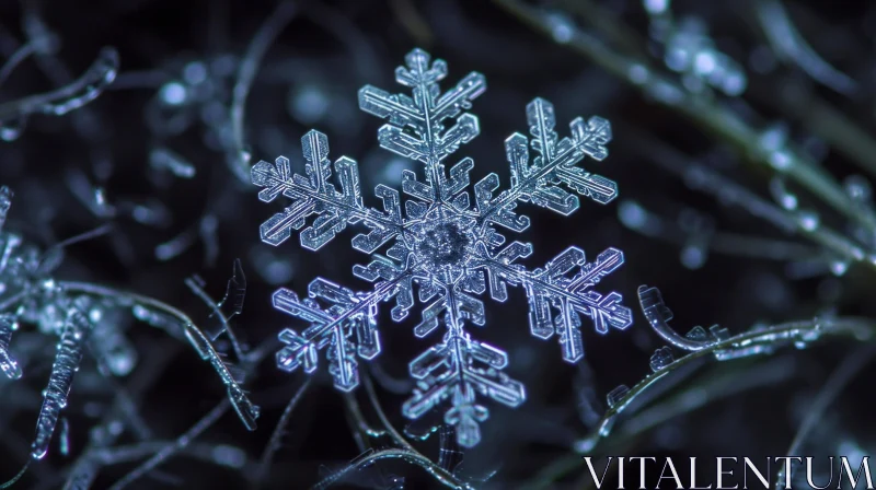 Close-Up Snowflake Photography: A Captivating Display of Nature's Beauty AI Image