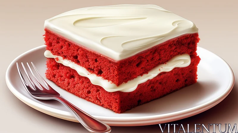 Delicious Red Velvet Cake with Creamy Icing AI Image