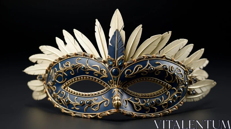 Exquisite 3D Rendering of Venetian Carnival Mask AI Image