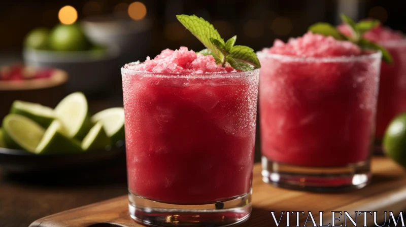 Refreshing Summer Watermelon Juice Cocktail AI Image