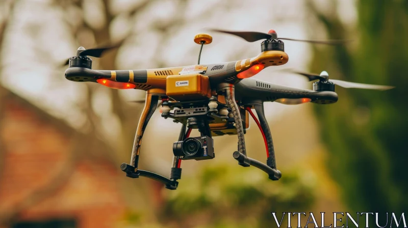Captivating Hexacopter Drone Flight in Enchanting Forest AI Image