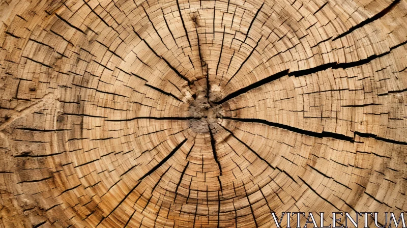 AI ART Close-Up Cut Tree Trunk Texture View