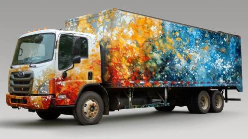 Colorful Abstract Truck: Unique Artistic Design
