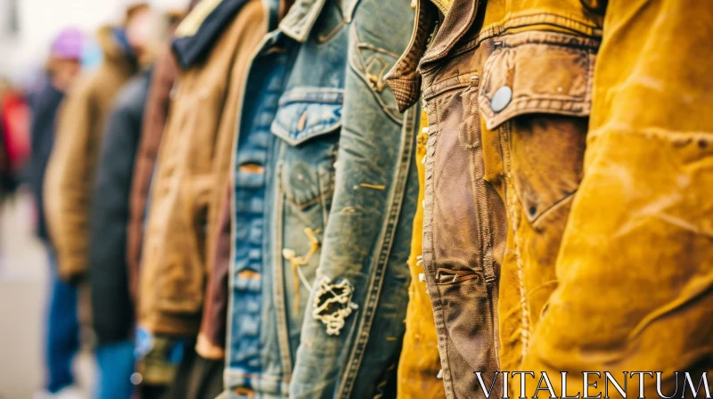 Colorful Denim Jackets | Group of People | Unique Side Angle AI Image