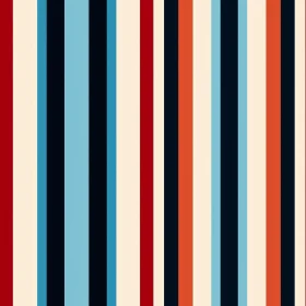 Elegant Vertical Stripes Pattern in Red, Blue, Cream, and Navy Blue