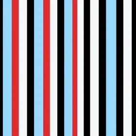 Modern Vertical Stripes Pattern in Black, White, Red, and Blue