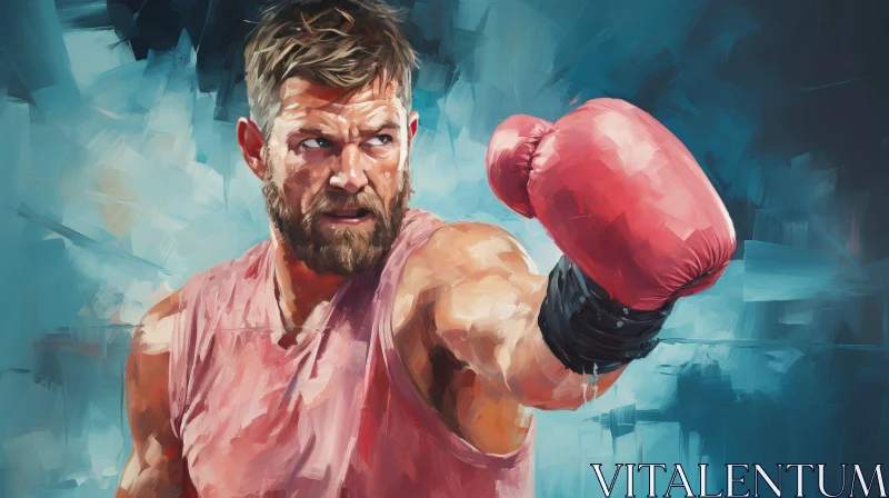 Boxing Man Painting | Realistic Artwork AI Image