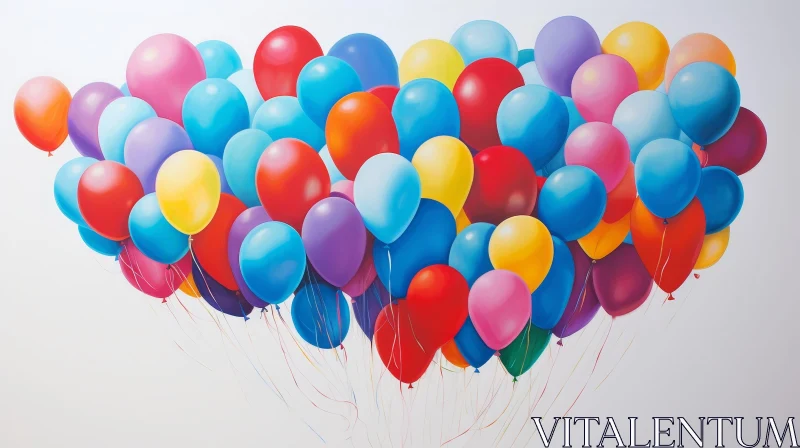 Colorful Balloons Cluster Painting AI Image