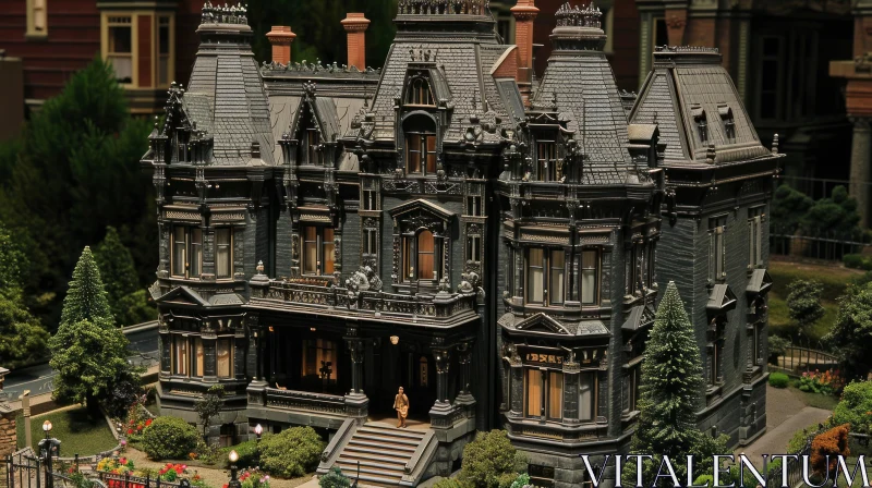 Elegant Victorian House amidst Nature's Beauty AI Image