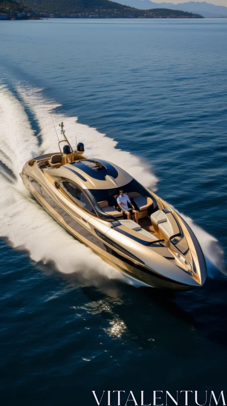 AI ART Luxury Speedboat Racing on Blue Sea