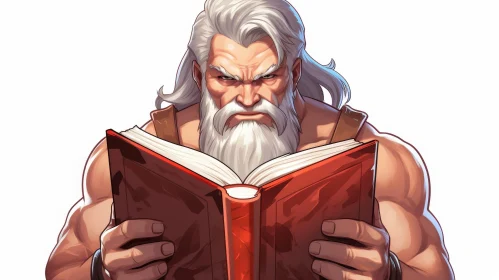 Mystical Male Character with Book - Digital Painting