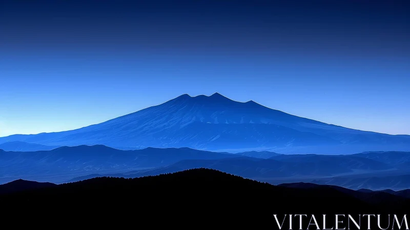 Tranquil Mountain Range at Dawn or Dusk AI Image