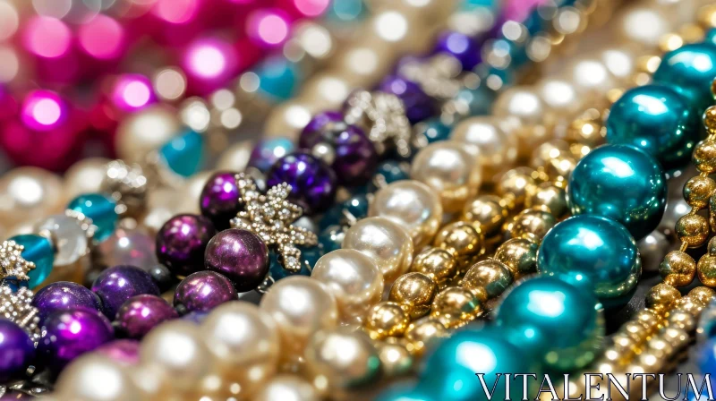 Colorful Beads Close-Up | Shiny and Reflective AI Image