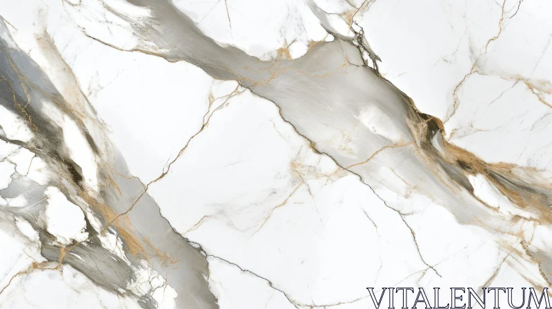 Elegant White Marble Texture with Grey and Gold Veins AI Image