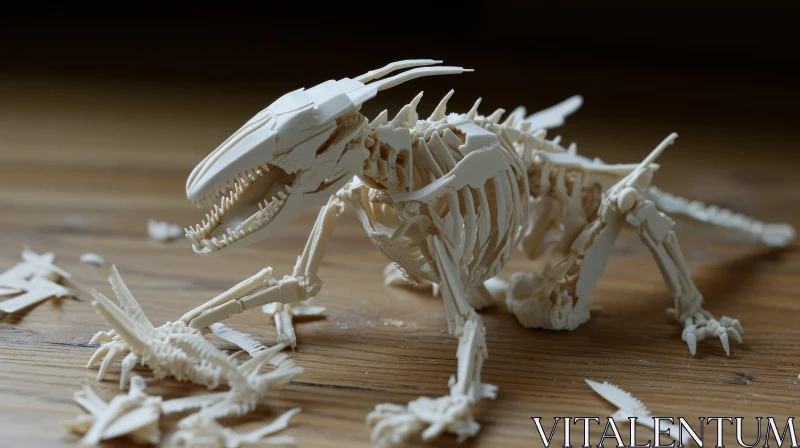 Exquisite 3D Printed Dragon Skeleton Artwork AI Image
