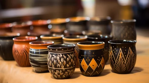Intricate Handmade Ceramic Cups: Unique Geometric Patterns