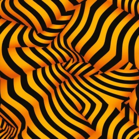 Surreal Black and Orange Striped Pattern - Abstract Design