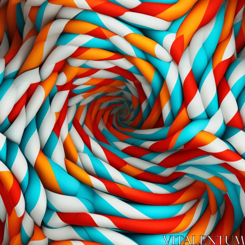 Twisted Candy Cane 3D Rendering AI Image