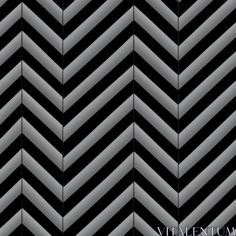 Black and White Herringbone Pattern - Seamless Design AI Image