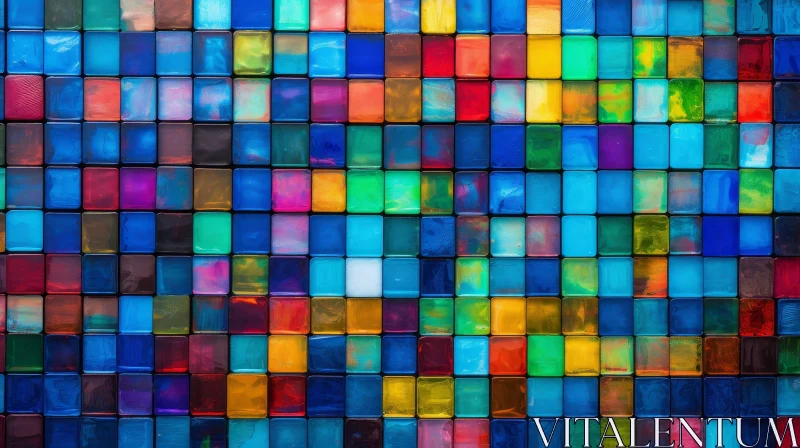 Colorful Glass Tile Mosaic - Abstract Design Element AI Image