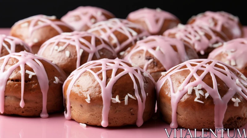Delicious Chocolate and Pink Glazed Pastries AI Image
